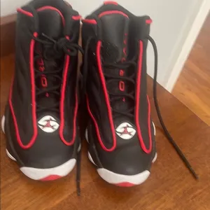 Jordan Black and Red Athletic Shoes