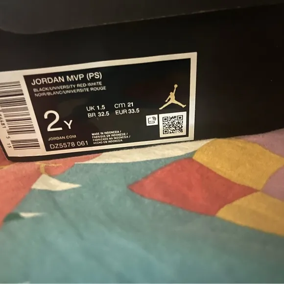 Jordan Kids jumpman mvp Black and Red Sneakers