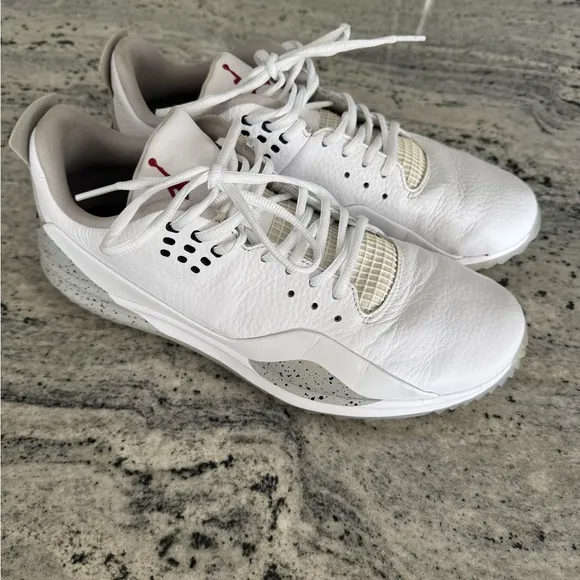 Jordan White and Gray Sneakers with Athletic Sole