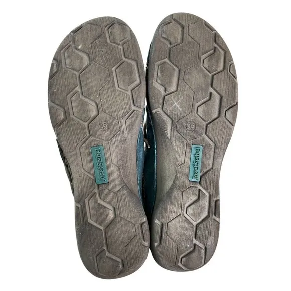 JOSEF SEIBEL Fergey Leather Lace Up Shoe In Aqua Blue Size 39, US 8-8.5