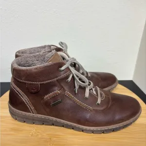 Josef Seibel Women's EU 39 US 8.5 Steffi 53 Lace Up Ankle Boot Bordeaux Brown
