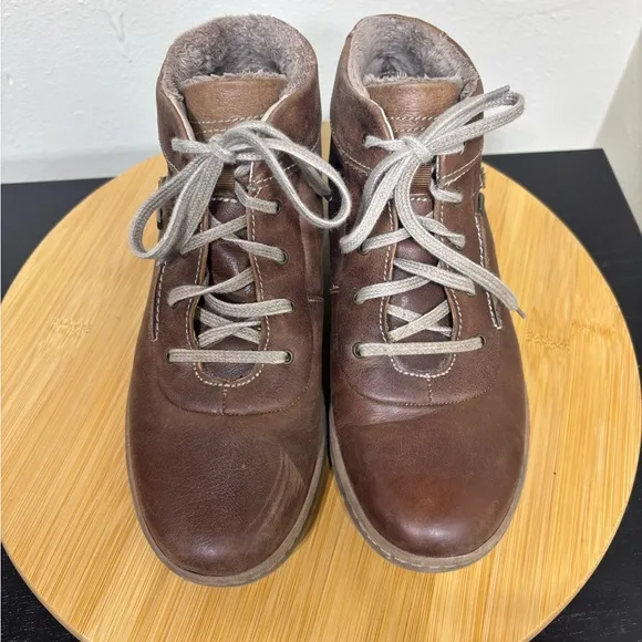 Josef Seibel Women's EU 39 US 8.5 Steffi 53 Lace Up Ankle Boot Bordeaux Brown