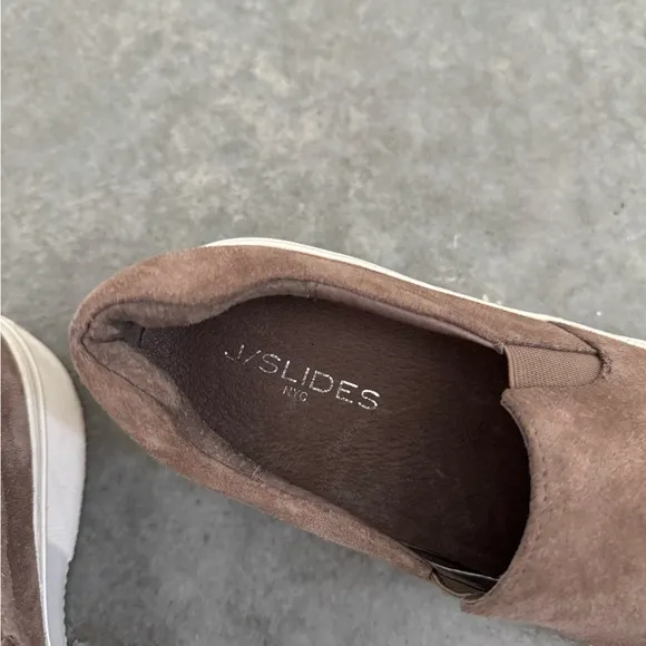 J/slides Brown Suede Slip-On Sneakers