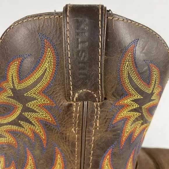 Justin Driller Steel Toe Dark Brown Men's Western Boots 9D WK4682