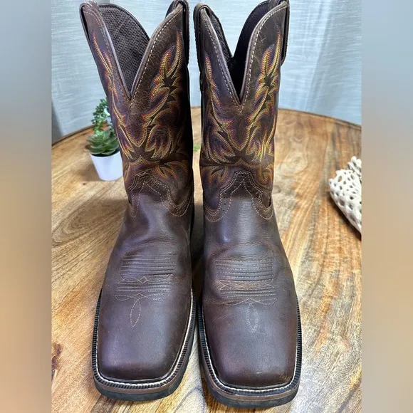 Justin Men's Driller Cowhide Stampede Plain Toe Work Boots 11” Size 13 D