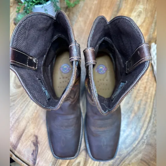 Justin Men's Driller Cowhide Stampede Plain Toe Work Boots 11” Size 13 D