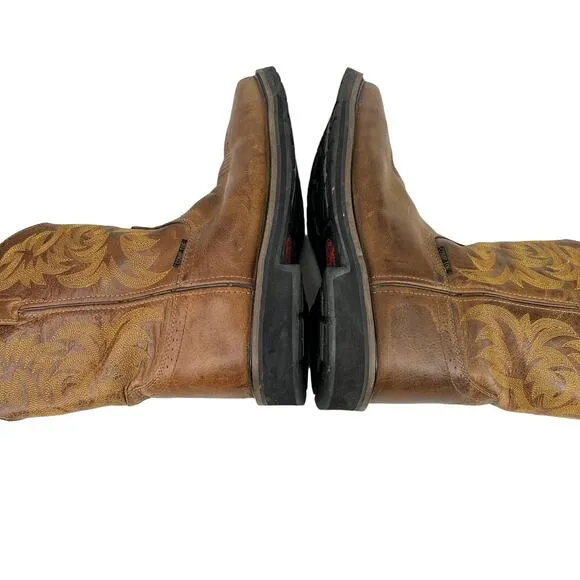 Justin Mens Stampede Handler Safety Toe Work Boots Brown Leather 13D