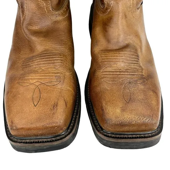 Justin Mens Stampede Handler Safety Toe Work Boots Brown Leather 13D