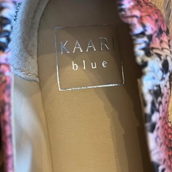 Kaari Blue Multicolor Snakeskin Flats