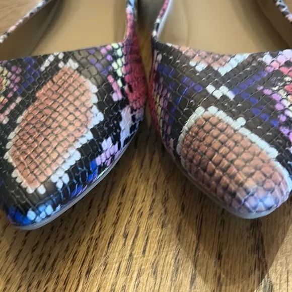 Kaari Blue Multicolor Snakeskin Flats