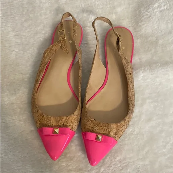 Kate Spade Pink and Tan Women's Slingback Shoes