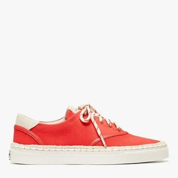 KATE SPADE espadrille lace sneakers coral rose 7.5