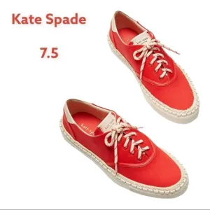 KATE SPADE espadrille lace sneakers coral rose 7.5