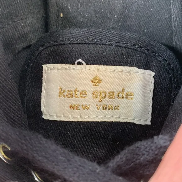 Keds by Kate Spade black woven gold glitter sneakers