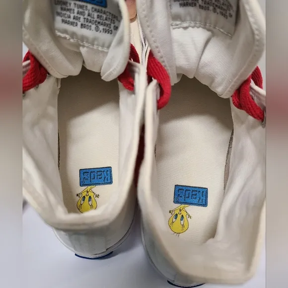 Keds Vintage 1993 Looney Tunes Tweety Bird &amp; Sylvester Hi-Top Canvas Sneakers 7
