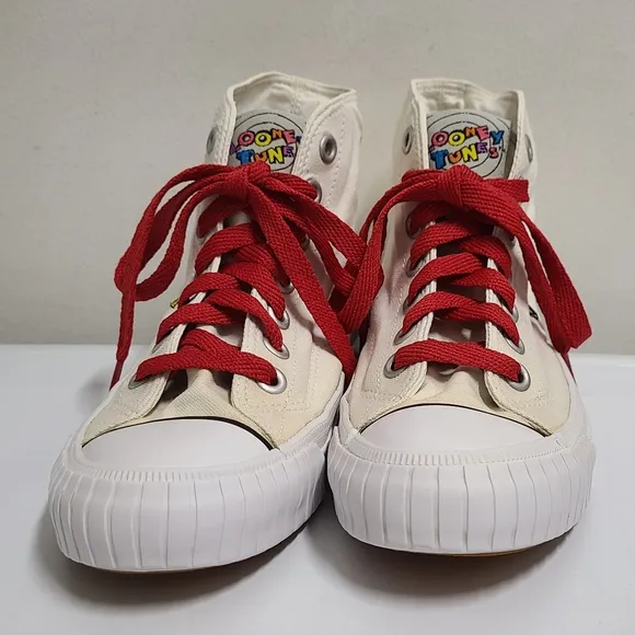 Keds Vintage 1993 Looney Tunes Tweety Bird &amp; Sylvester Hi-Top Canvas Sneakers 7