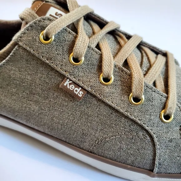 Keds Women's Center II Tan Sneakers Casual Canvas Low-Top Size 11