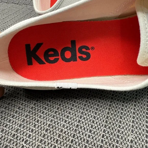 Keds Womens Size 10 White Champion Toe Cap Splash Canvas Lace-Up Sneakers