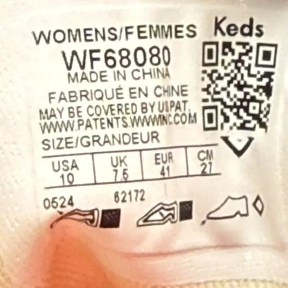 Keds Womens Size 10 White Champion Toe Cap Splash Canvas Lace-Up Sneakers
