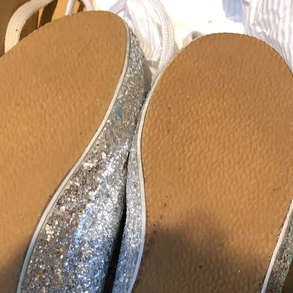 Keds X Kate Spade New York All-over Glitter Silver Sneakers Size 8