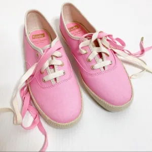 Keds X Kate Spade- Pink Neon Canvas Sneakers