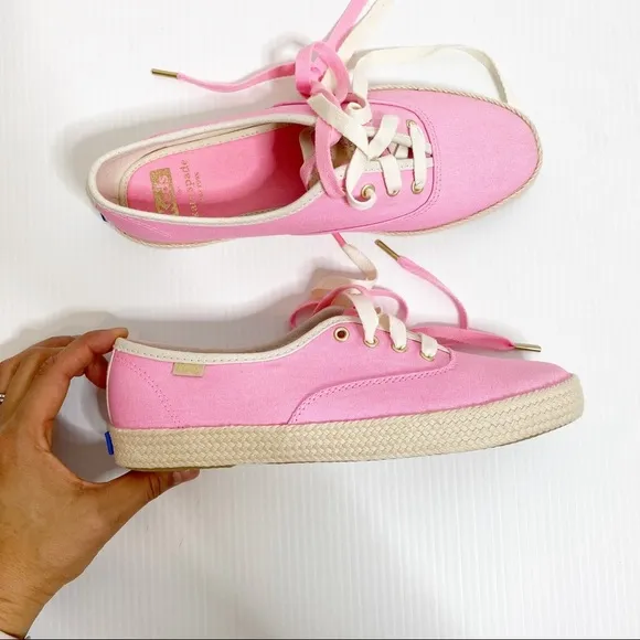 Keds X Kate Spade- Pink Neon Canvas Sneakers