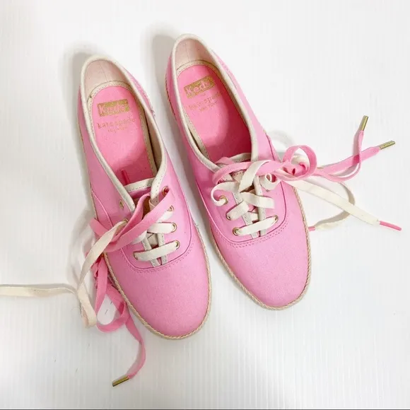 Keds X Kate Spade- Pink Neon Canvas Sneakers