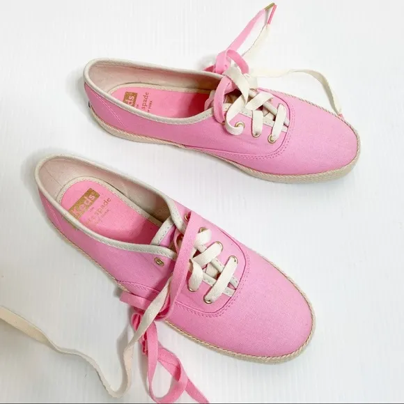 Keds X Kate Spade- Pink Neon Canvas Sneakers