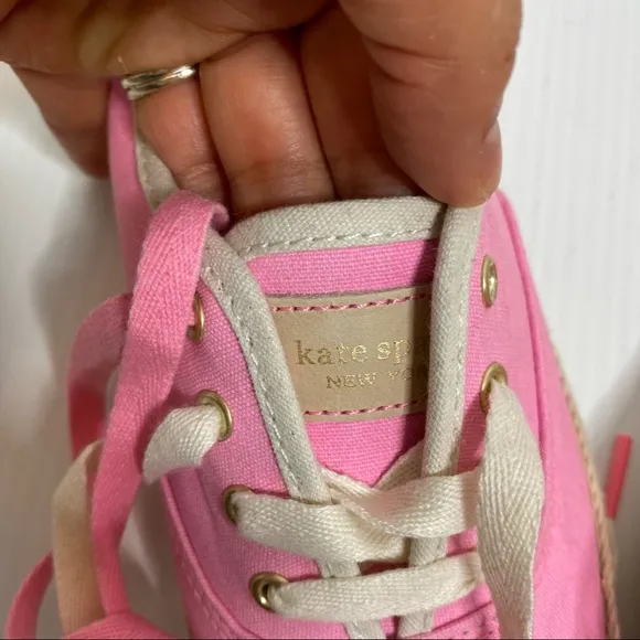 Keds X Kate Spade- Pink Neon Canvas Sneakers