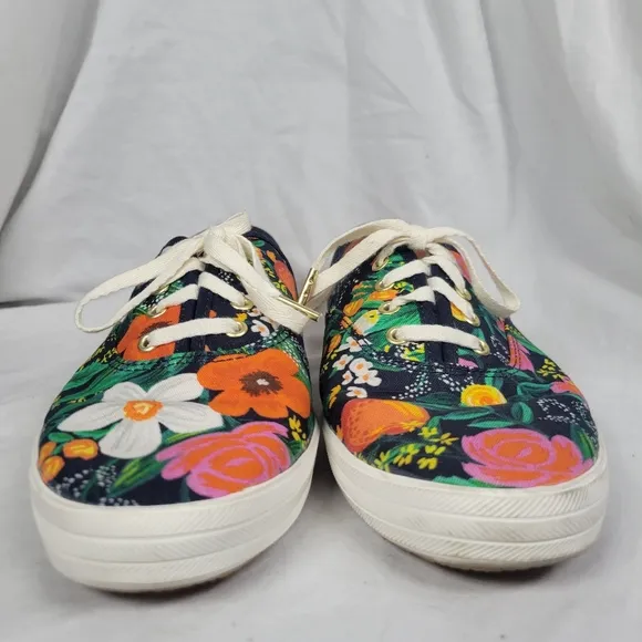 Keds x Paper Rifle Co Women's Navy Blue Floral Print Sneakers Size 7