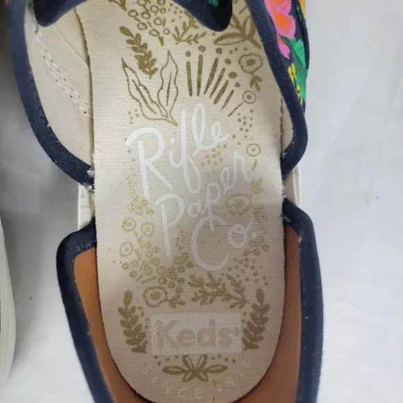 Keds x Paper Rifle Co Women's Navy Blue Floral Print Sneakers Size 7