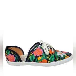 Keds x Paper Rifle Co Women's Navy Blue Floral Print Sneakers Size 7