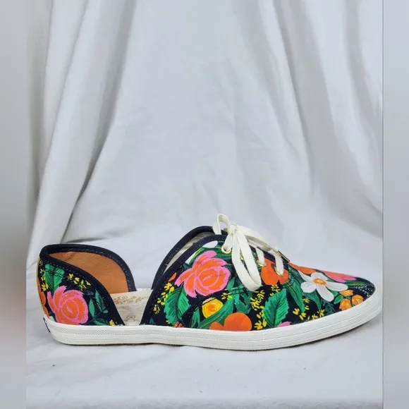 Keds x Paper Rifle Co Women's Navy Blue Floral Print Sneakers Size 7
