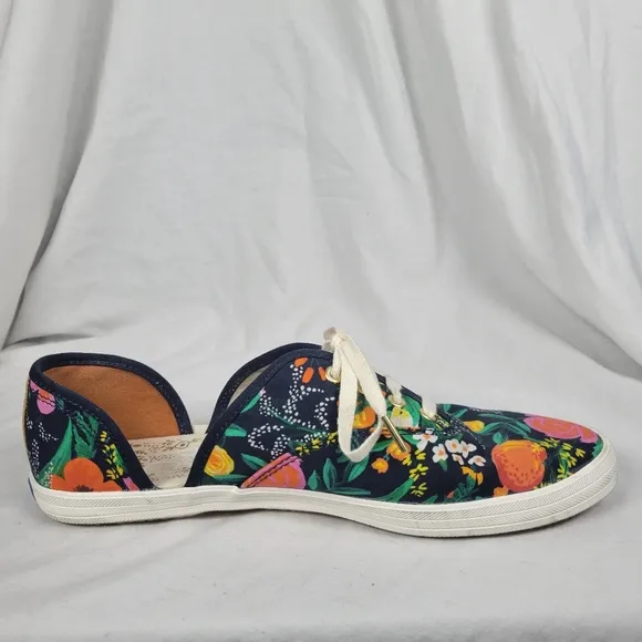 Keds x Paper Rifle Co Women's Navy Blue Floral Print Sneakers Size 7