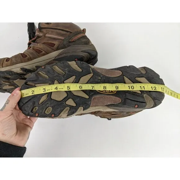 Keen ASTM F2413-11 Mens Size 14 Waterproof Leather Hiking Steel Toed Boots Brown
