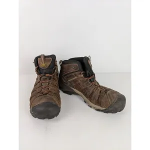 Keen ASTM F2413-11 Mens Size 14 Waterproof Leather Hiking Steel Toed Boots Brown