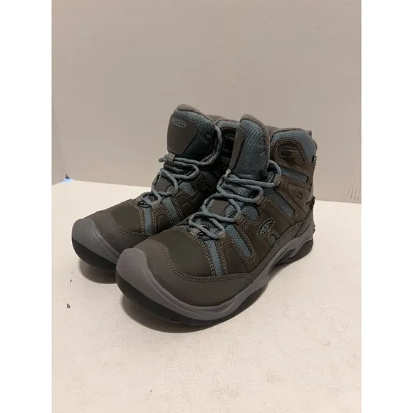 KEEN Circadia Polar Mid Waterproof Hiking Boots Women Size 7.5 NEW Steel Gray