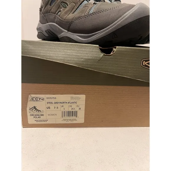 KEEN Circadia Polar Mid Waterproof Hiking Boots Women Size 7.5 NEW Steel Gray