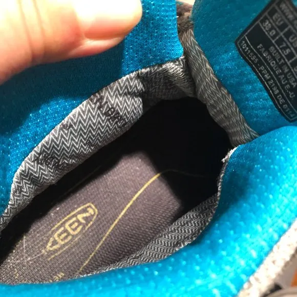 Keen gray blue Hiking leather upper shoes, 7.5