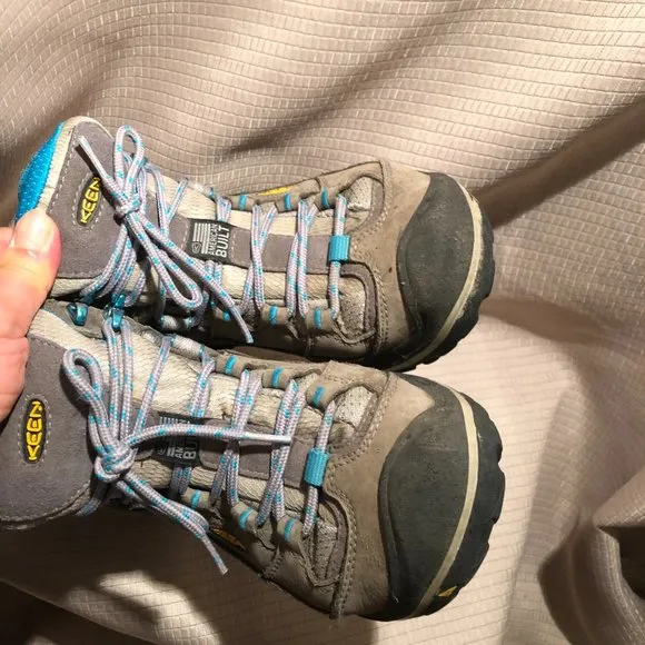 Keen gray blue Hiking leather upper shoes, 7.5