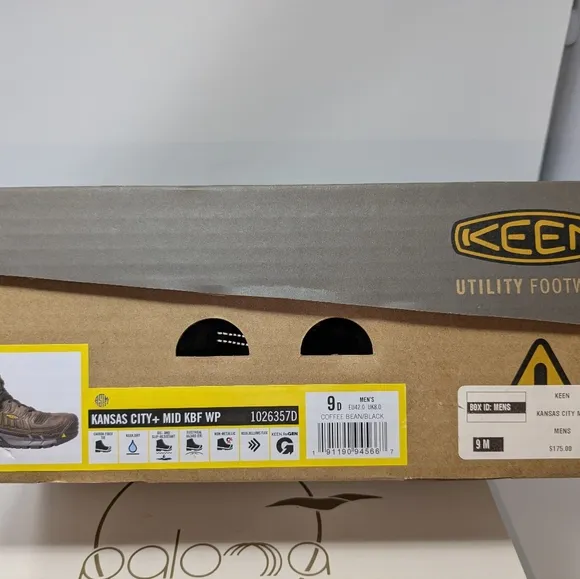 KEEN  Kansas City Mid Men's Carbon Fiber Toe Electrical Hazard MSRP $175 Size 9D