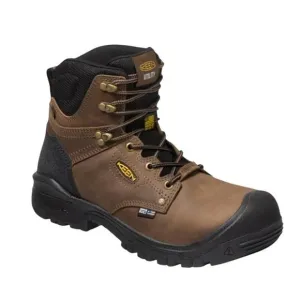 KEEN Mens Independence 6&quot; Work Boots US 9D Dark Brown Black WP Carbon-Fiber NIB