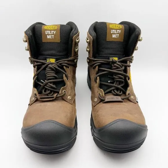 KEEN Mens Independence 6&quot; Work Boots US 9D Dark Brown Black WP Carbon-Fiber NIB