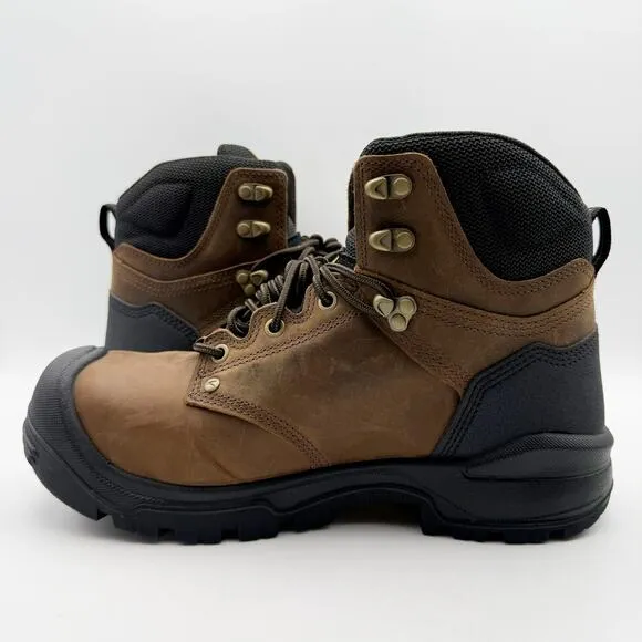 KEEN Mens Independence 6&quot; Work Boots US 9D Dark Brown Black WP Carbon-Fiber NIB