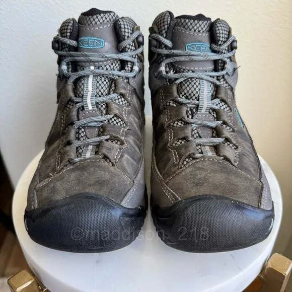 Keen Targhee III Waterproof Mid Hiking Boots Brown Gray Teal women’s size 6