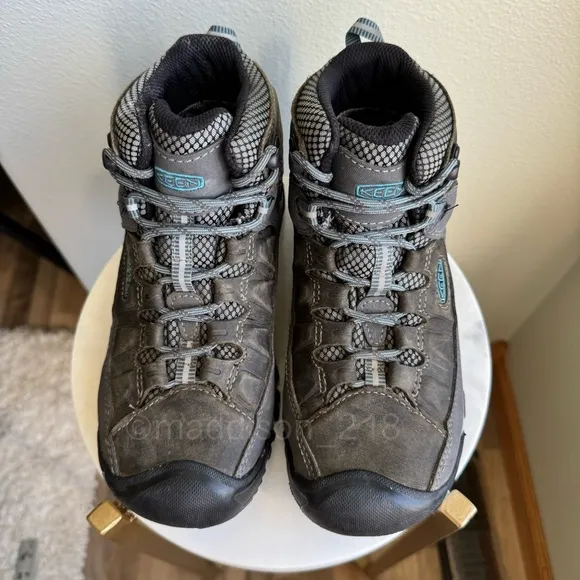 Keen Targhee III Waterproof Mid Hiking Boots Brown Gray Teal women’s size 6