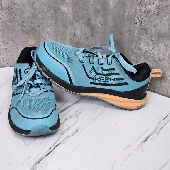 KEEN Utility Carbon Toe Work Shoes Lace Up ASTM F2413-18 Aqua 8.5 W Womens