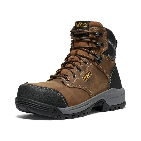 KEEN Utility Women's Evanston 6' WP Bison/Black Leather Work Boots Size 10m
