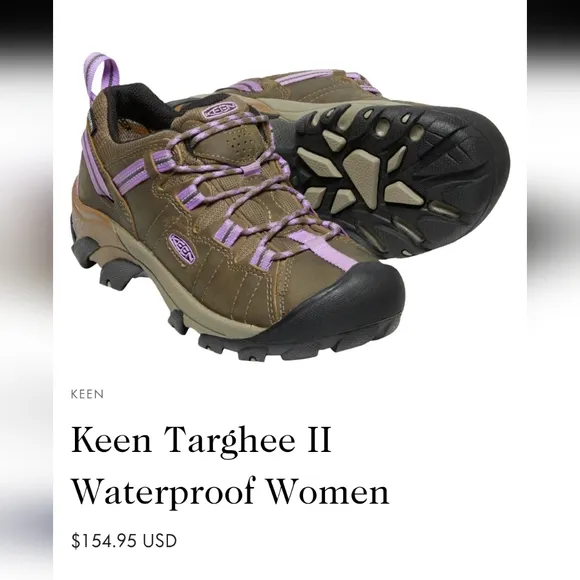 Keen Women's Targhee II Waterproof Shoes - Brown and Purple. Size 8.