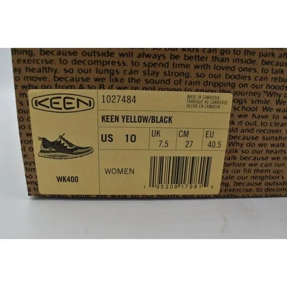 Keen Womens Size 10 WK400 Yellow Black Walking Shoes Sneakers